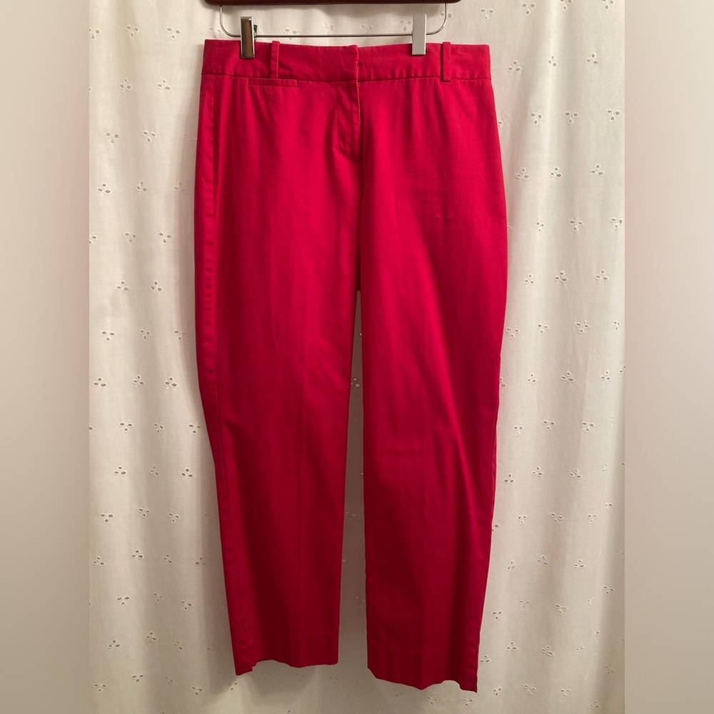 Talbots Red Cropped Chino Pants Size 4 Curvy